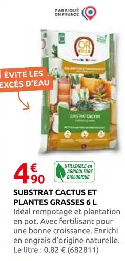 Rural Master Substrat cactus et plantes grasses 6 l offre