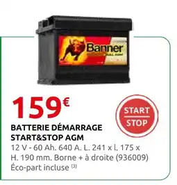 Rural Master Banner batterie démarrage start&stop agm offre