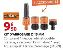 Rural Master Claber kit d'arrosage ø 15 mm offre
