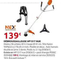 Rural Master Nex débroussailleuse hp1317 nue offre