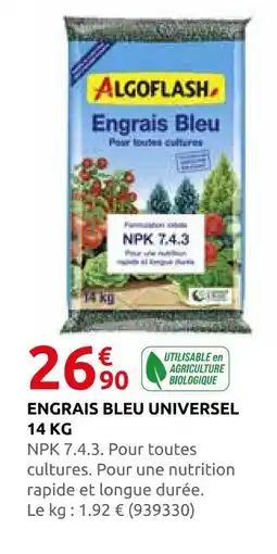 Rural Master Algoflash engrais bleu universel 14 kg offre
