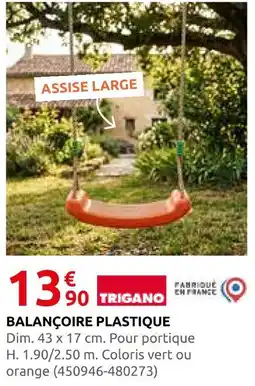 Rural Master Trigano balançoire plastique offre