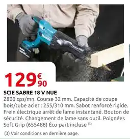 Rural Master Makita scie sabre 18 v nue offre