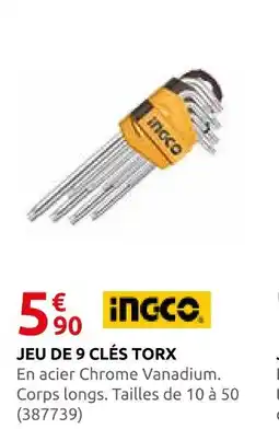 Rural Master Ingco jeu de 9 clés torx offre