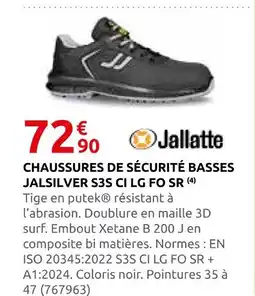 Rural Master Jallatte chaussures de sécurité basses jalsilver s3s ci lg fo sr offre