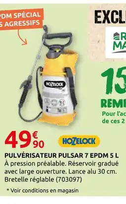 Rural Master Hozelock pulvérisateur pulsar 7 epdm 5 l offre