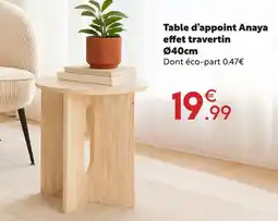 Maxi Bazar Table d’appoint anaya effet travertin offre