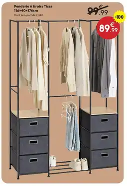 Maxi Bazar Penderie 6 tiroirs tissa offre