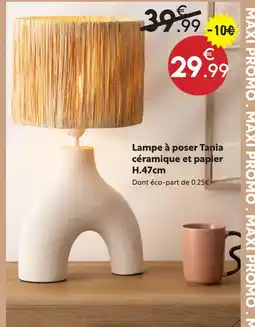 Maxi Bazar Lampe à poser tania céramique et papier h.47 cm offre