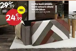 Maxi Bazar Coffre banc pliable scott velours côtelé offre