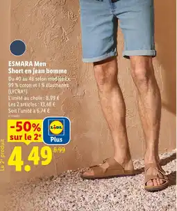 Lidl Esmara short en jean homme offre