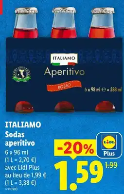 Lidl Italiamo sodas aperitivo rosso offre