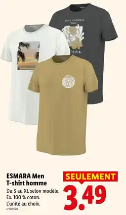 Lidl Esmara t-shirt homme offre