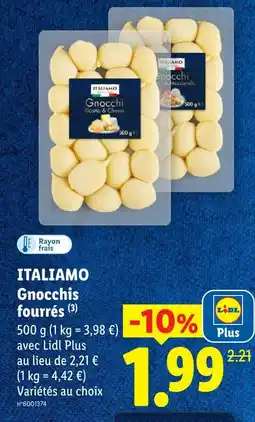 Lidl Italiano gnocchis fourrés offre