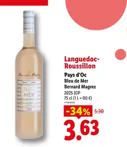 Lidl Pays d'oc bleu de mer offre