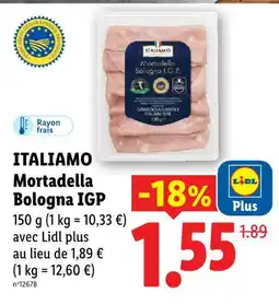 Lidl Italiano mortadella bologna igp offre