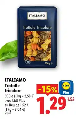 Lidl Italiano trottole tricolore offre