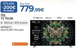 Costco Tcl tv 75c6k offre