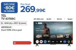 Costco Tcl tv 43t69c offre