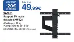 Costco Sanus support tv mural étirable smf421 offre