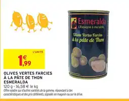 Intermarché Express Esmeralda olives vertes farcies à la pâte de thon offre