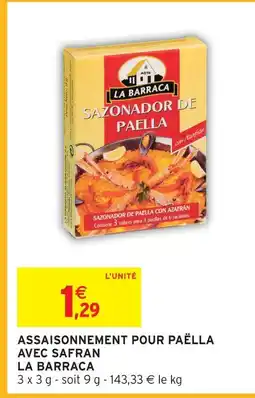 Intermarché Express La barraca assaisonnement pour paëlla avec safran offre