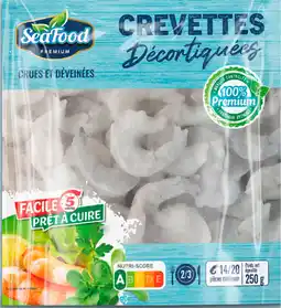 Auchan Seafood premium crevettes decortiquées crues congelées offre