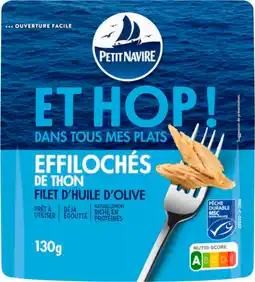 Auchan Petit navire et hop! effilochés de thon avec filet d'huile d'olive msc petit navire offre