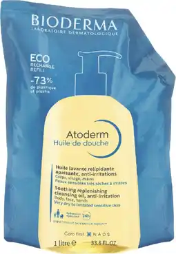 Auchan Bioderma bioderma atoderm huile de douche eco-recharge peaux sèches et très sèches offre