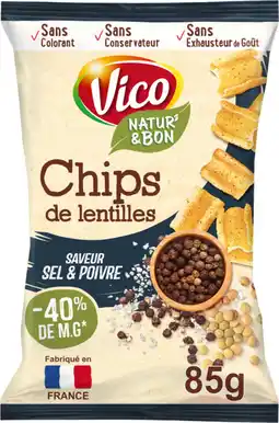 Auchan Supermarché Vico chips de lentilles natur & bon saveur sel et poivre vico offre