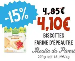 Naturalia Moulin du pivert biscottes farine d'épeautre offre