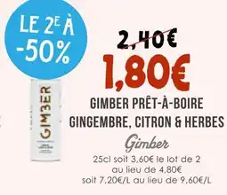 Naturalia Gimber prêt-à-boire gingembre, citron & herbes offre
