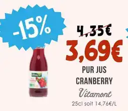 Naturalia Vitamont pur jus cranberry offre