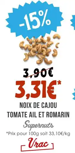 Naturalia Supernuts noix de cajou tomate ail et romarin offre