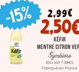 Naturalia Symbiose kéfir menthe citron vert offre