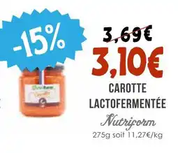 Naturalia Nutrijorm carotte lactofermentée offre
