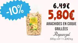 Naturalia Rapunzel arachides en coque grillées offre