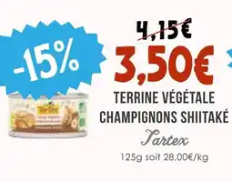 Naturalia Tartex terrine végétale champignons shiitaké offre