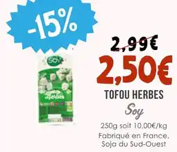 Naturalia Soy tofou herbes offre