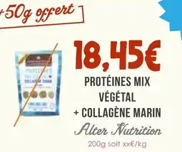Naturalia Alter nutrition protéines mix végétal + collagène marin offre