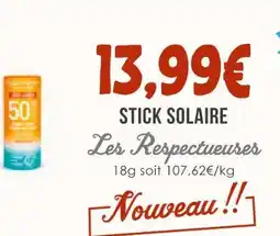 Naturalia Les respectueuses stick solaire offre