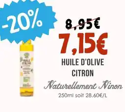 Naturalia Naturellement ninon huile d'olive citron offre