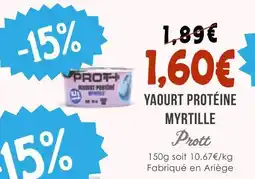 Naturalia Prott yaourt protéine myrtille offre