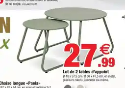 Bazarland Lot de 2 tables d'appoint offre
