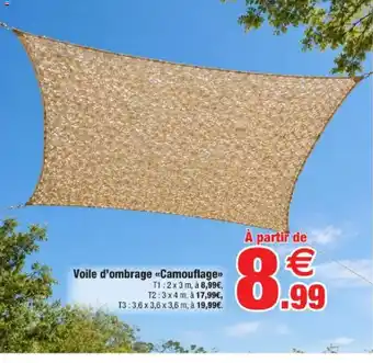 Bazarland Voile d'ombrage Camouflage offre