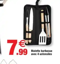 Bazarland Malette barbecue avec 4 ustensiles offre