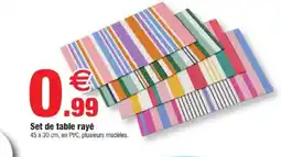 Bazarland Set de table rayé offre