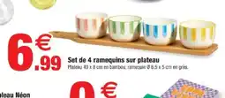 Bazarland Set de 4 ramequins sur plateau offre
