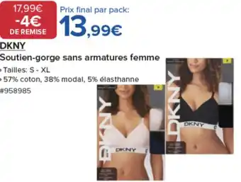 Costco DKNY Soutien-gorge sans armatures femme offre