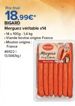 Costco BIGARD Merguez véritable x14 offre